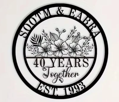 

High - End Wedding Monogram Signs. Custom Diamond - Shaped Metal. Stunning Wall Decor, Ideal Anniversary Present.