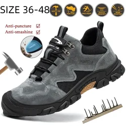 Men Work Safety Boots Non-slip Safety Shoes Steel Head Anti-smash Anti-puncture Wear-resistant Work Safety Sneakers Size 36-48