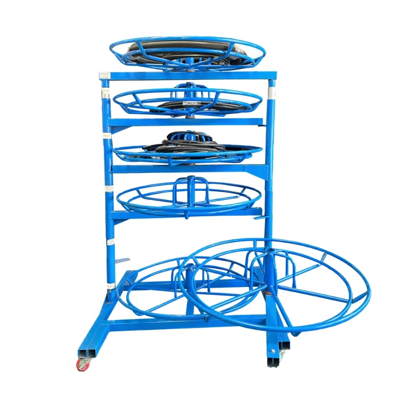 

High quality multi-structure strong support hydraulic hose rack rubber hose reel storage rack