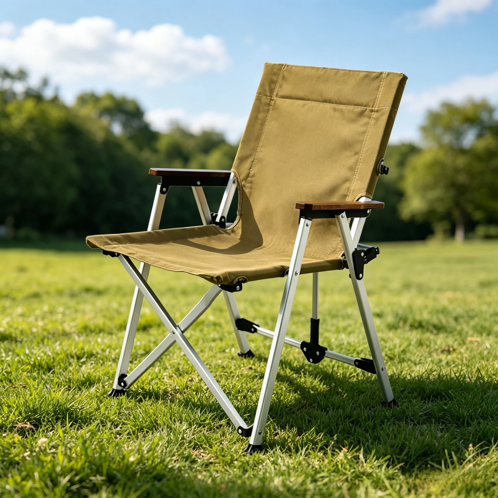 Tall High Back Sea Dog Kermit Camping Chair, Aluminum Alloy Foldable Breathable Wear Resistant Heavy Duty Portable Outdoor Seat