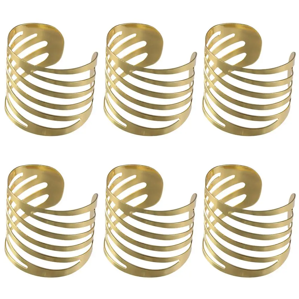 

1/6pcs Iron Napkin Ring Gold/Rose Gold/Silver Butterfly/Hollow Hollow Butterfly Napkin Ring Decorative Napkin Clasp