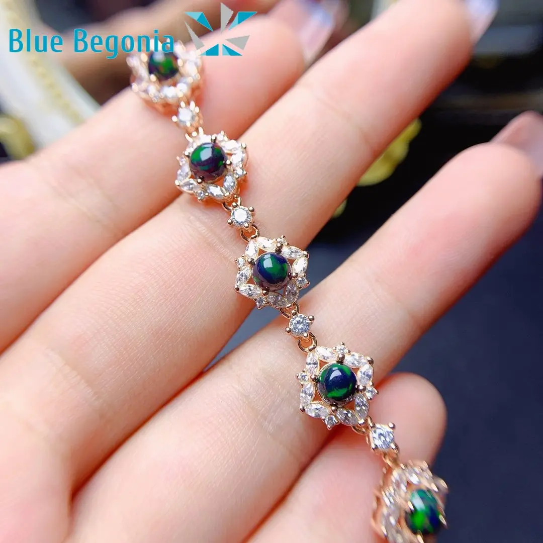 Natural Opal Bracelet 5pcs 5*5mm Gemstone Bracelets for Women Premium Engagement Wedding Jewelry Gifts