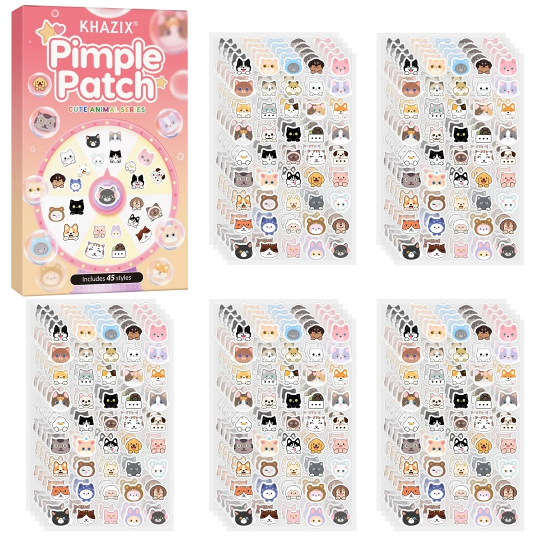 Patch per l'acne del fumetto da 700 pezzi, cerotto per l'acne correttore viso a forma di gatto carino, sicuro, non tossico
