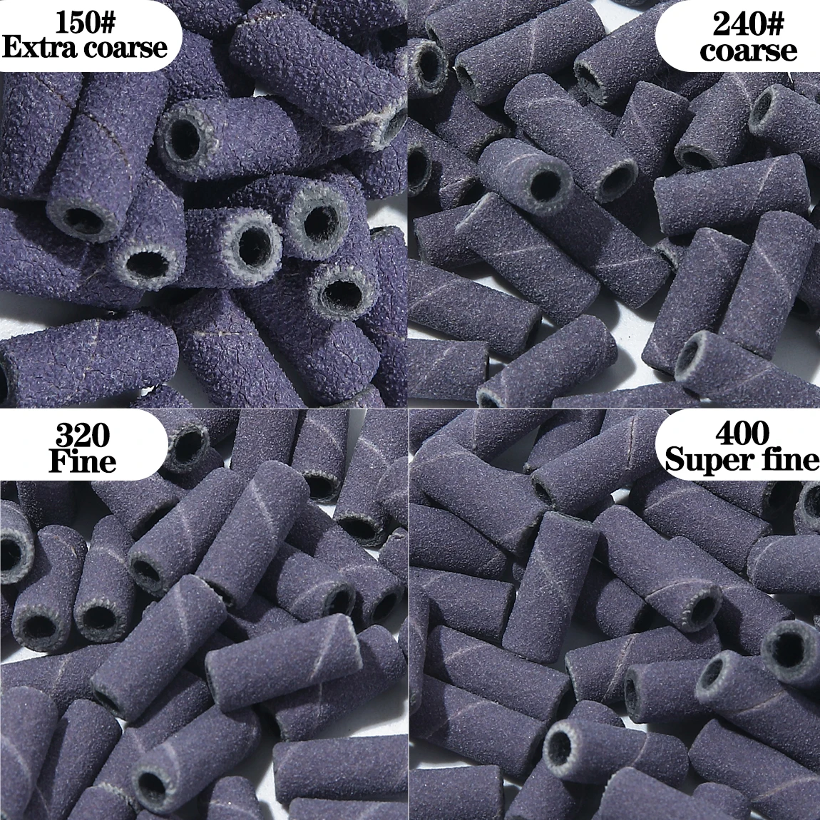 50Pcs/Pack 3mm Mini Purple Black Sanding Bands  for Professional Manicure Pedicure Nail Electric Drill Machine Grinding Sand Bit