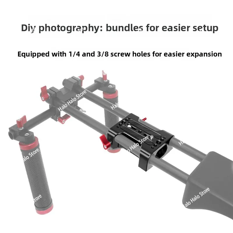 15Mm catheter universal double-hole pipe clamp gimbal base SLR camera follow-up slide rail rabbit cage quick-loading plate kit
