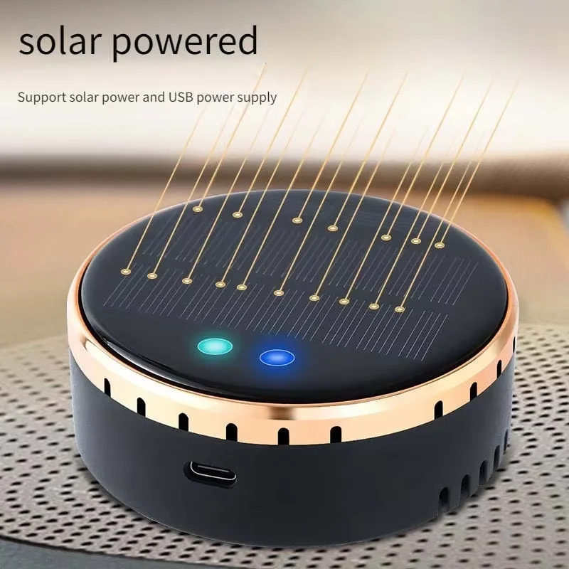 Solar Car Air Purifier Usb Negative Ionfilter Smoke Remover Interior Air Fresh Car Supplies Car Mounted Solar Air Purifier