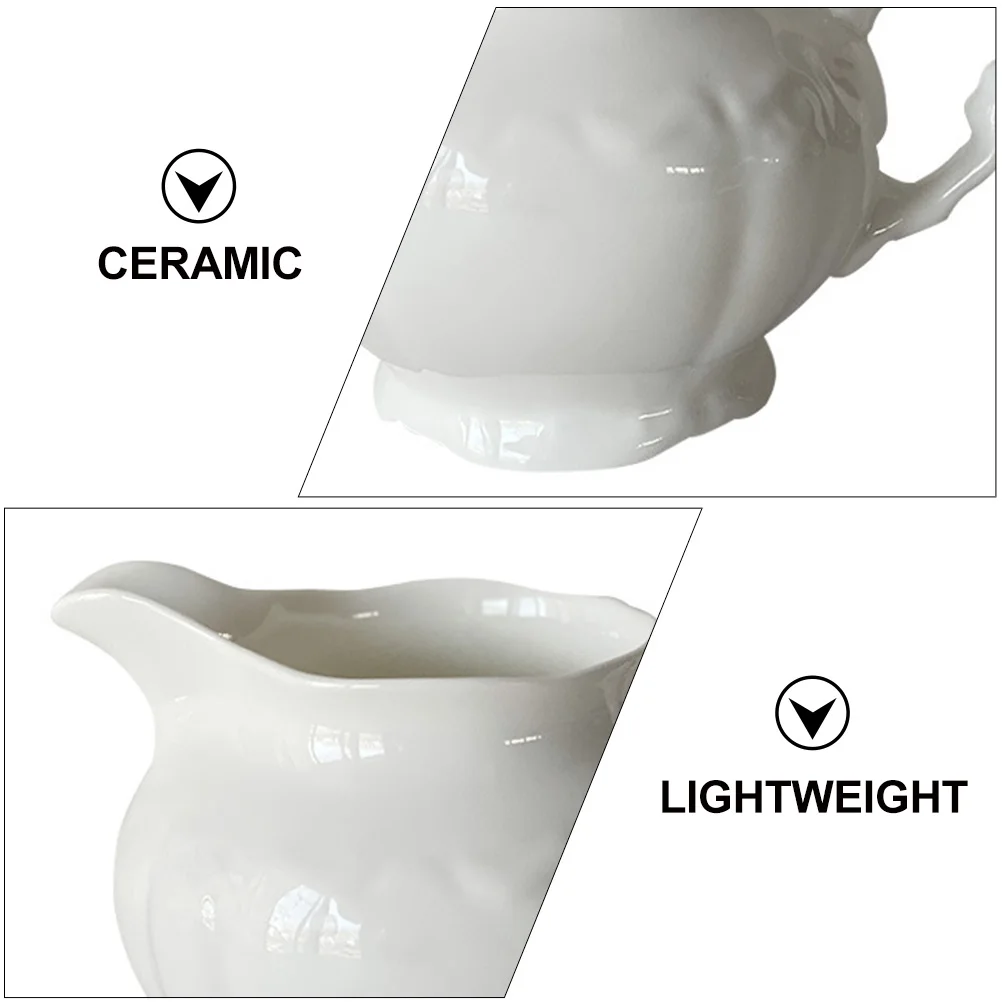 

Ceramic Milk Jug Retro Embossed Design Lightweight Portable Perfect for Water Milk Coffee Juice Storage in Kitchen Dining