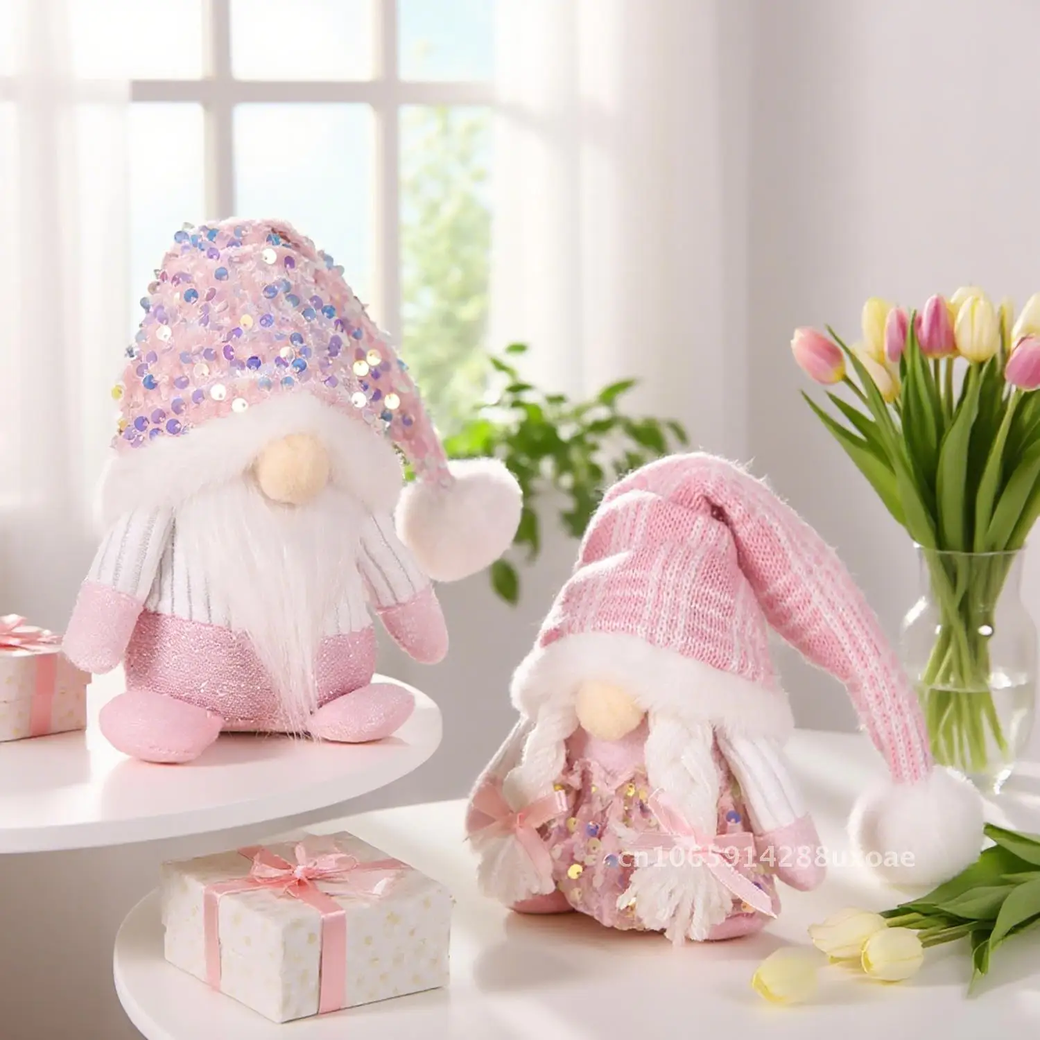 

New Christmas Decorations Sequins Knitted Hat Doll Rudolph Christmas Gift Ornaments