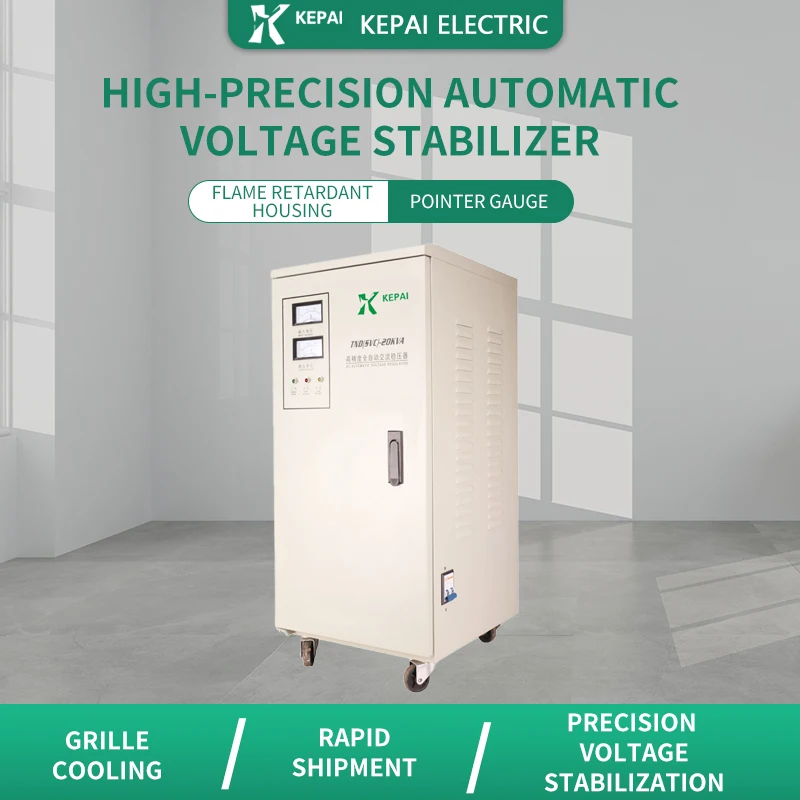 Stabilizer Tegangan SVC 20KVA Grosir/Motor Servo AC Satu Fasa dengan Layar Penunjuk untuk Mesin Pemotong Busa