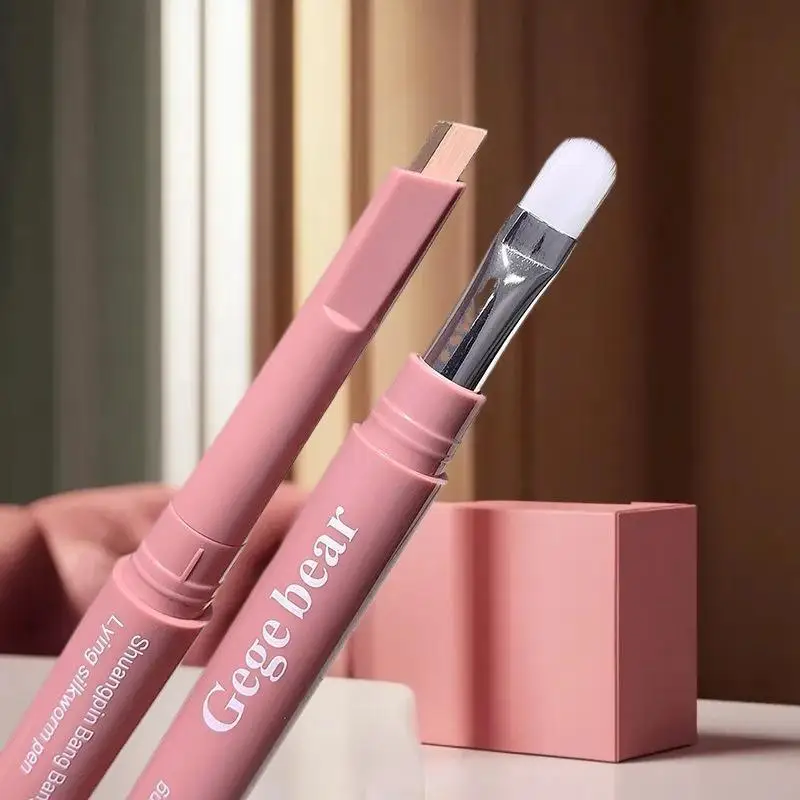 محدد عيون وهايلايتر ثنائي اللون 2 في 1 من Gege bear - قلم رصاص مثلث مقاوم للماء لتفتيح العين وتفتيح تحت العين