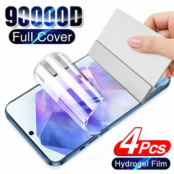 삼성 A55 A54 A15 A34 A35 A14 A24 5G 스크린 보호대, 삼성 A53 A52S A13 A12 A33 A73 A51 A23 용 하이드로겔 필름, 4 개