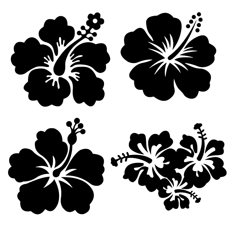 S52508# Hibiscus Flower Decal 4 Pack Mama Bear Arrow Car Sticker Waterproof Vinyl Decal Car Accessories