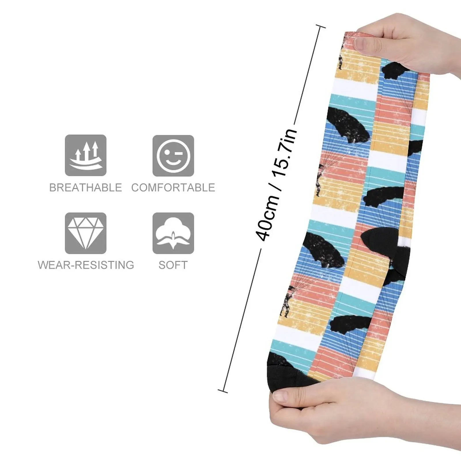 skydiver retro design Socks golf socks for woman