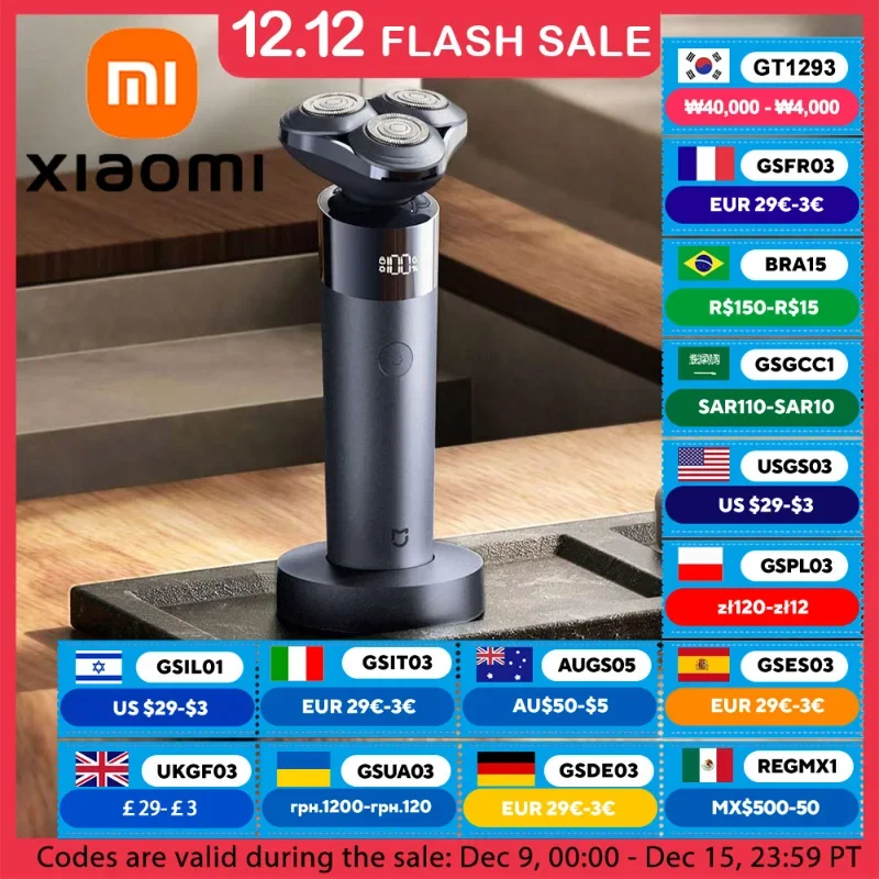 XIAOMI MIJIA S302 Electric Shaver Men\'s Beard Trimmer Machine Shaving Portable Flex Razor IPX7 Washable Dry Wet Machine Shaving