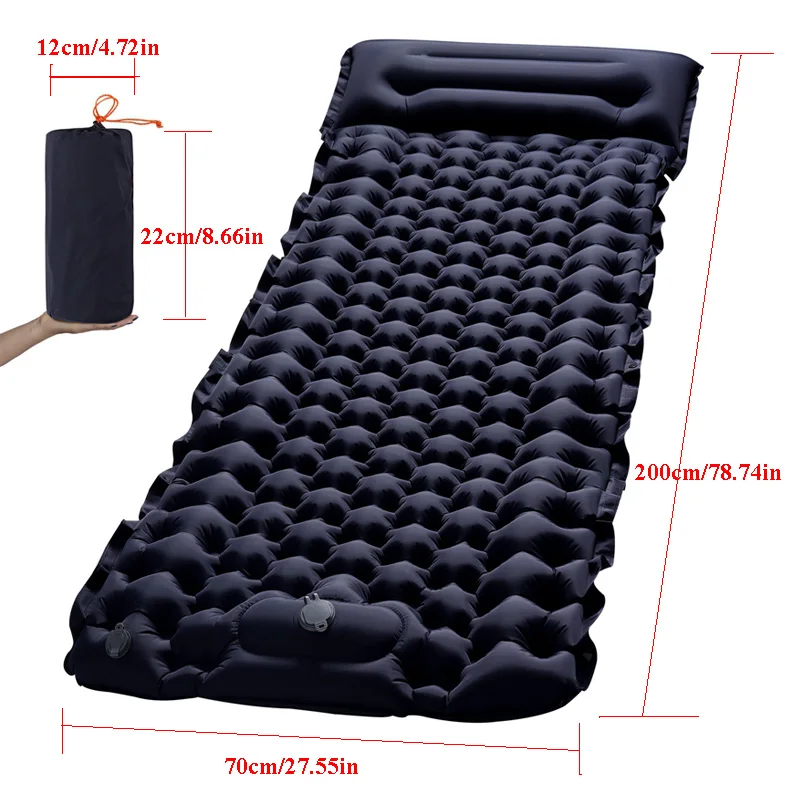 8cm Thickness TPU Foot Step Air Mattress Lengthened Widened Camping Outdoor Waterproof Single Person Tourist Moisture-proof Pad