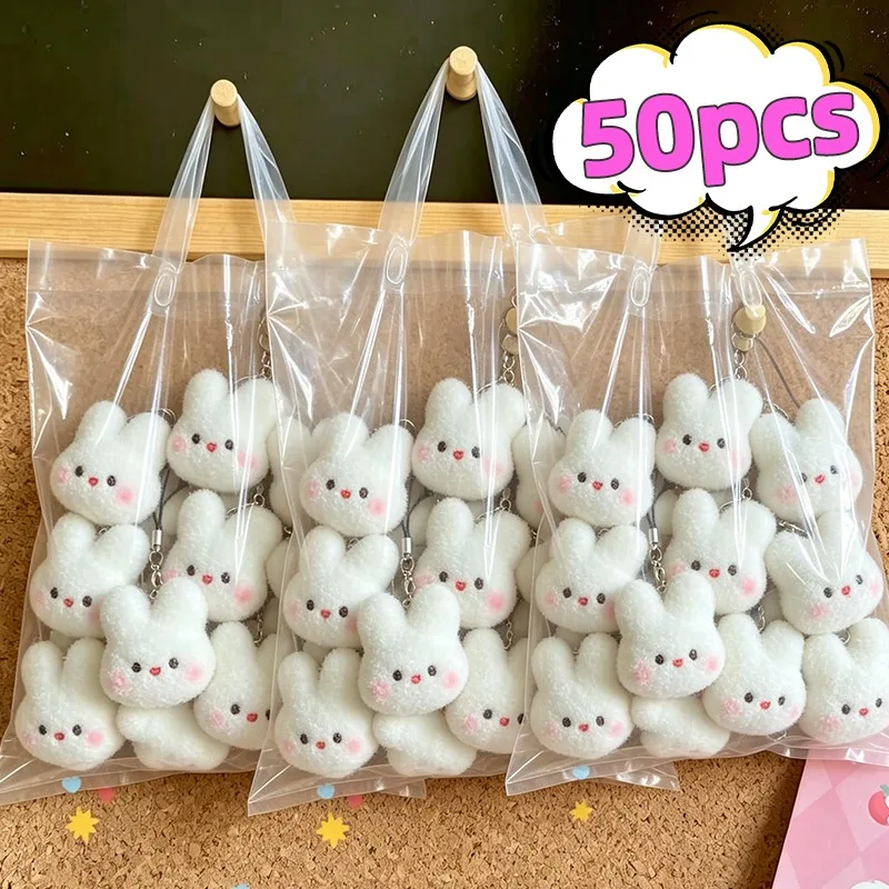 5/50Pcs Lovely Plush Rabbit Keychains for Phone Bag Backpack Strap Key Chains Pendants for Women Girls Soft Cute Plush Bunny