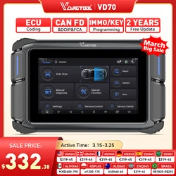 VDIAGTOOL VD70 Car Diagnostic Tools Automotive Scanner ECU Coding Bidirectional Key Programming OBD2 39+Service Upgraded