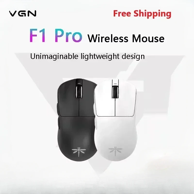 Dragonfly F1 Wireless Mouse Bluetooth Tri-mode F1 Pro Max MOBA PAW3395 Lightweight Boys Girls Gift PC Office E-sports Game Mouse