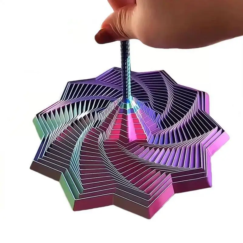 Juguete de bolsillo con estampado 3D en espiral, hexágono fractal, antiansiedad y alivio del estrés, para adultos, regalo exquisito para decoración del hogar