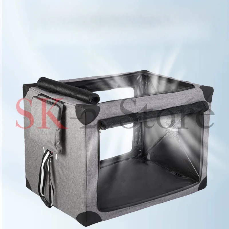 Collapsible & Foldable Dog Crate Cage For Travel Outdoor & Carrying With Mesh Windows Pet Carrier Bag