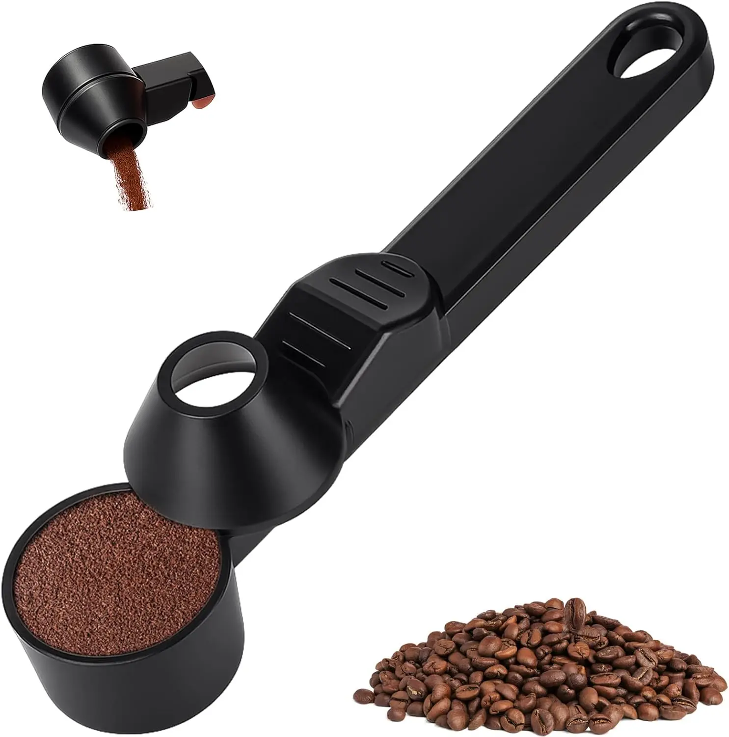 Coffee Scoop & Funnel for Reusable K Cup Refillable Coffee Pods,2TBSP Mess-Free, Easy Slide Scoop for Ground Coffee,