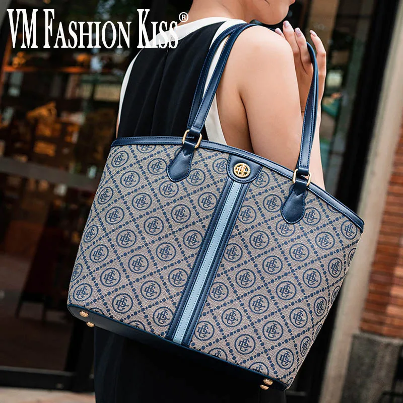 

2025 New Large Capacity Tote Bag Letter Embroidery Women's Handbag Printed Canvas Shoulder Bag Commuter Crossbody Bag