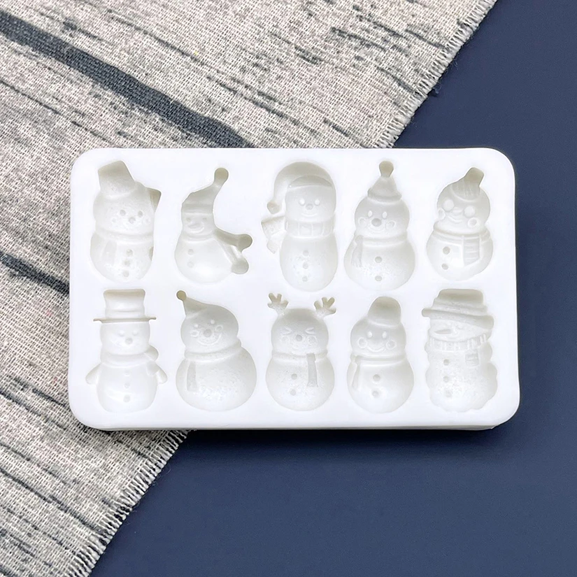 Snowman Christmas Silicone Sugarcraft Mold Cupcake Baking Mould Fondant Cake Decorating Tools