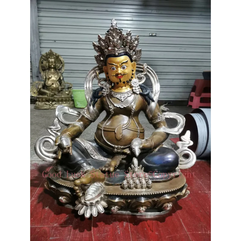 60CM large Asia Buddhism home temple shop CAI SHEN Jambhala God of wealth brass Buddha statue Bring wealth money Good luck