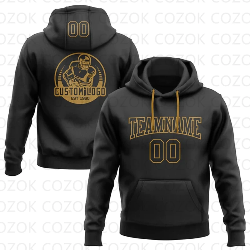 Customized Hoodies Black Yellow Colour Jersey 3D Printed  Unisex Pullovers Hoodie Casual Sweatshirts