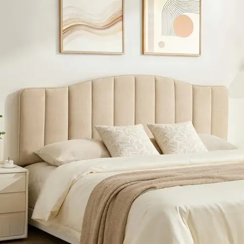 King Size Headboard Only, Upgraded One-Piece Bed Headboards Adjustable Height&Width Upholstered California King