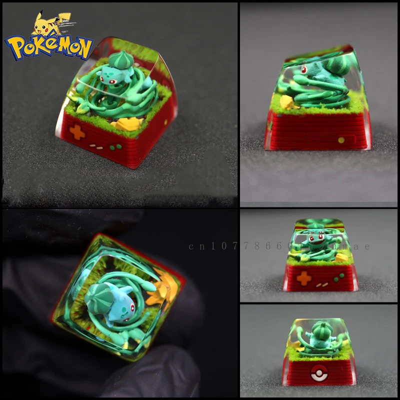 Pokemon Resin Keycaps Vaporeon Anime Customized Micro Landscape Mechanical Keyboard DIY Keycaps Cute Keyboard Accessories Gifts