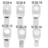 10PCS/5PCS SC50-6 50-8 50-10 50-12 Copper Cable Lug Kit Bolt Hole Tinned Cable lugs Battery Terminals copper nose Wire connector