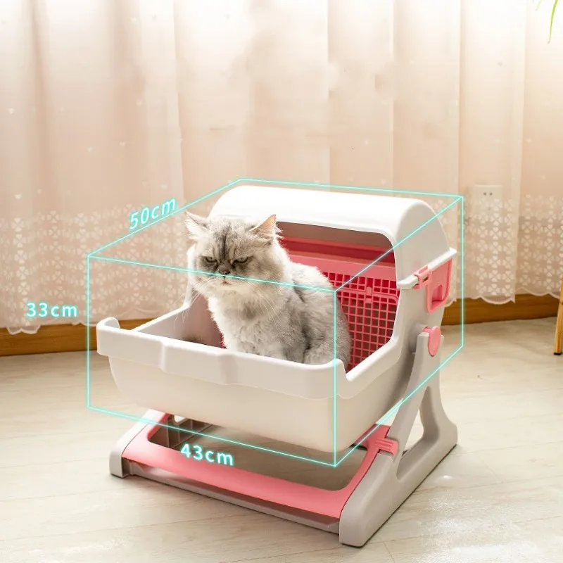 Imagem -06 - Gato Toile Sandbox Pet Semiautomática Kit de Treinamento de Limpeza Rápida Bedding Bedpans Kitten Litter Bandeja de Luxo