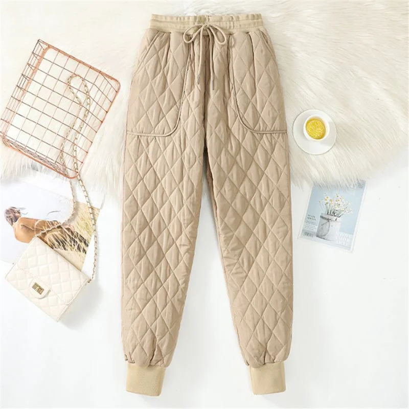 Kids Warm Down Cotton Pants Winter Autumn Girls Boys Thick Warm Trousers Casual Teen Windproof And Coldproof Drawstring Pants