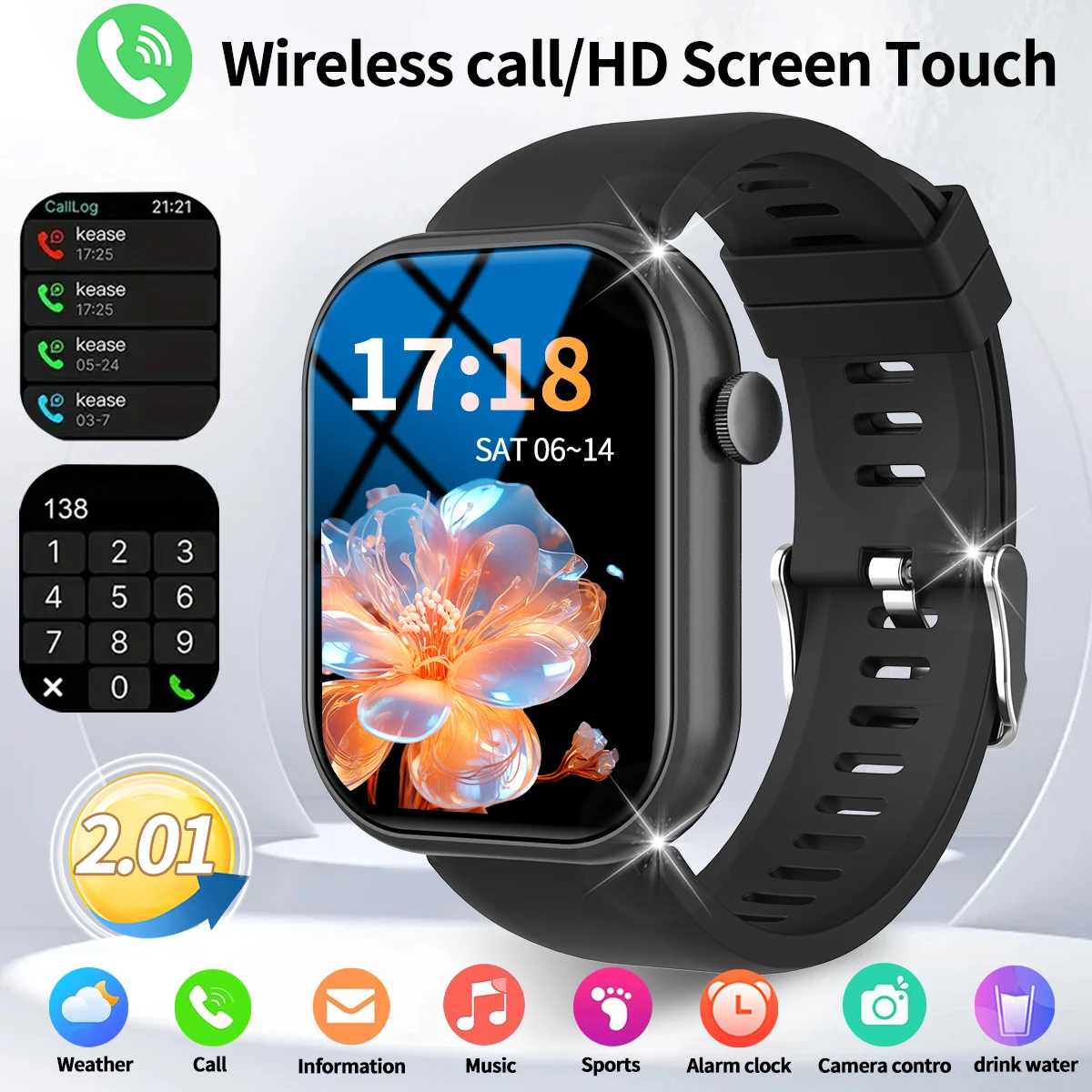 

Daily Wear & Sports Smart Watch - 2026 New Upgraded, Wireless Connection & Call Function, Pedometer & Calorie Tracking