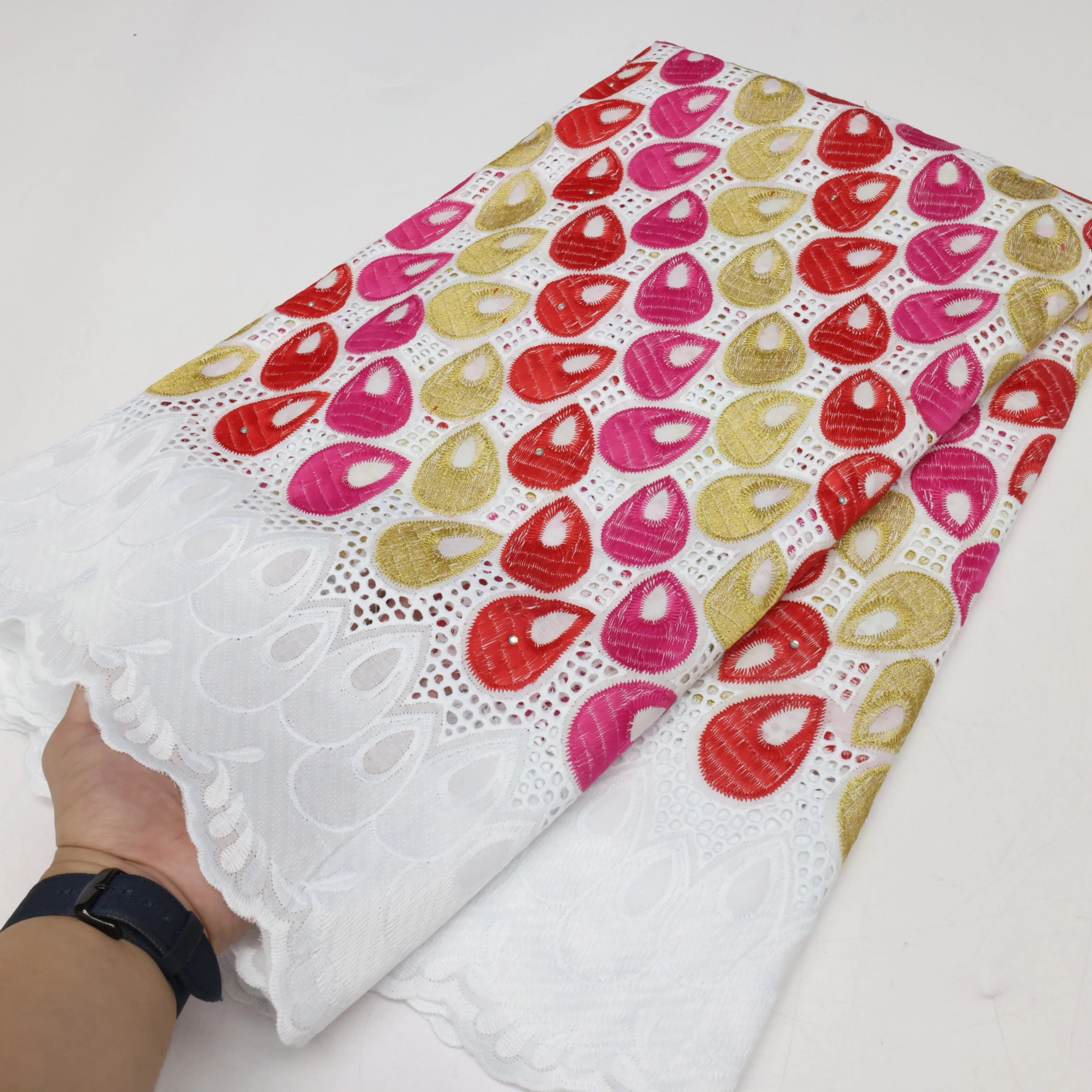 African Style Wedding Dry Lace Fabric 5 Yards Elegant Cotton Lace Material High Quality Dry Lace Fabrics Party Evening Dresses