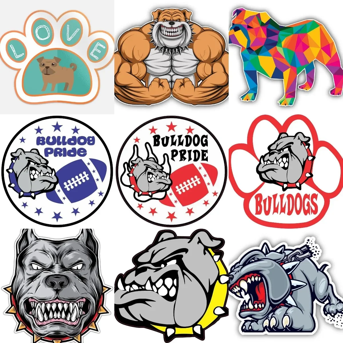 

Ferocious Bull Dog Sticker Kennel Vinyl Laptop Motorcycle Bumper Bicycle Wall Room Waterproof Van Truck Window Car Decals