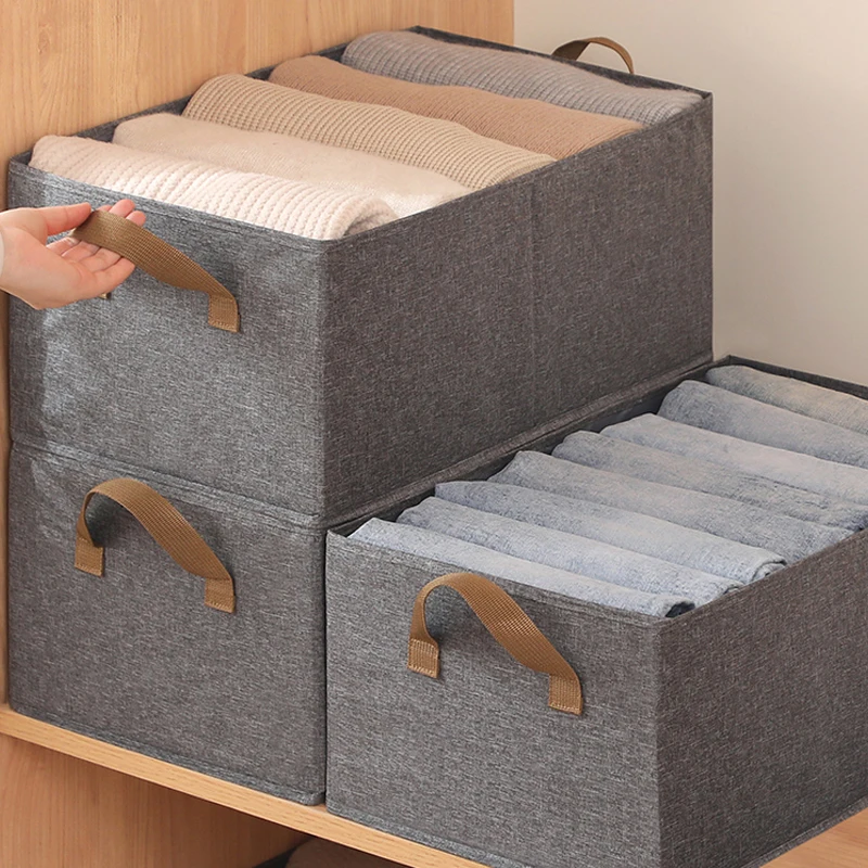 Cationic Foldable Storage Box Socks Toys Organizer Container Wardrobe Large Capacity Basket Household Supplies