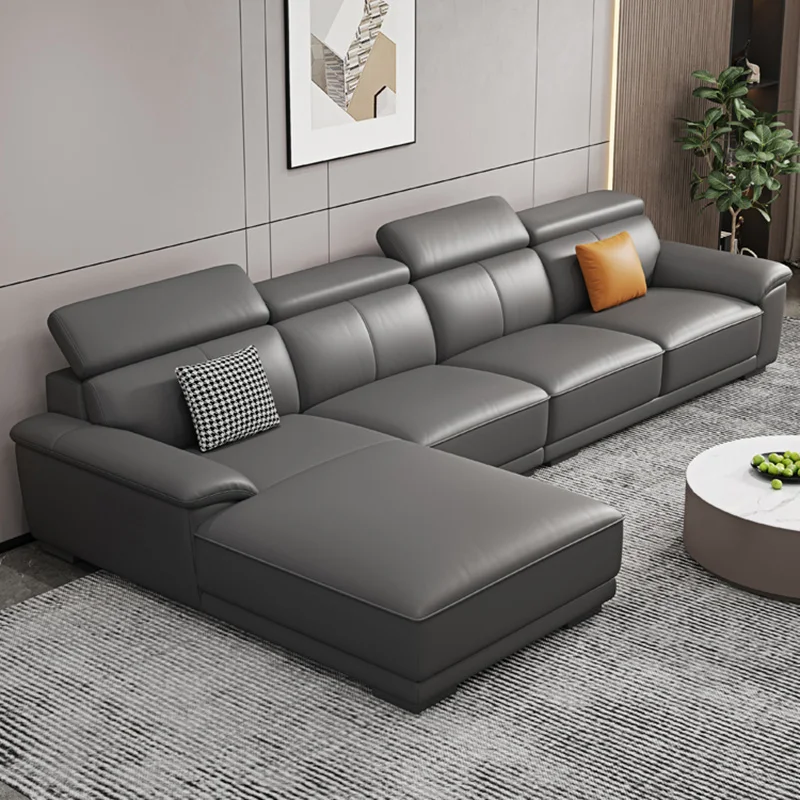 

Sectional Living Room Sofa Genuine Leather Modern Corner Sofa Comfortable Lounge Sofa Sala De Estar De Luxo Nordic Furniture