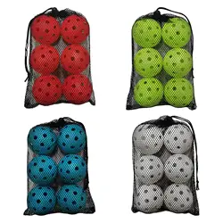 Bolas de pickleball ocas duráveis elásticas altas, remo do torneio de prática ao ar livre, todo o estilo, 40 furos, 6pcs