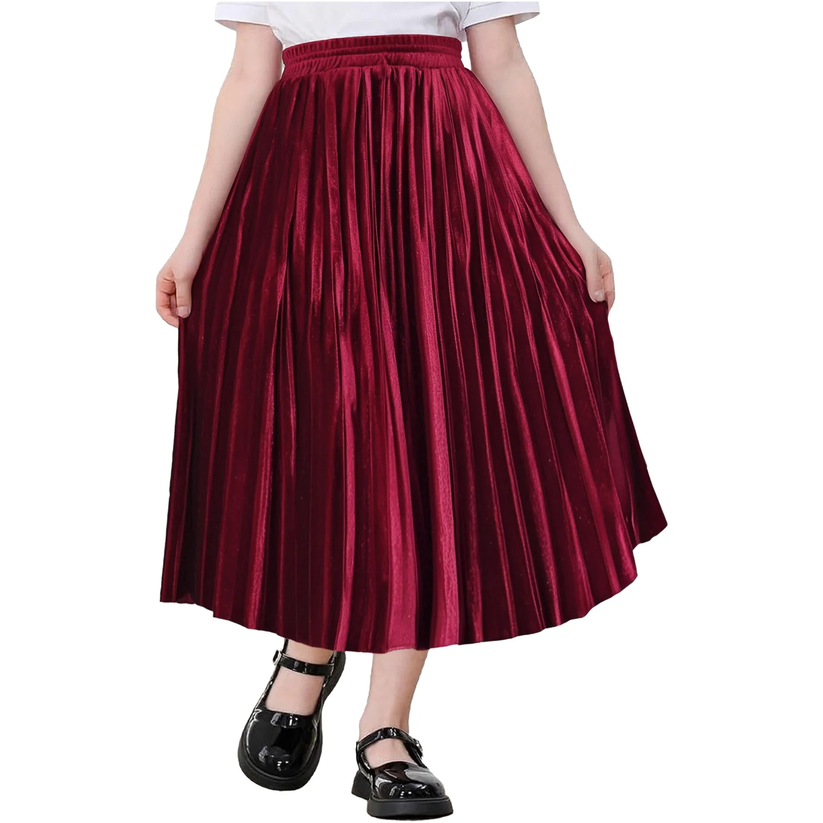 أزياء المهرجانات للهالوين وعيد الميلاد التأثيري للأميرة، تنورة أنيقة بطيات، تنورة مخملية مرنة على شكل حرف T، تنورة صلبة #6