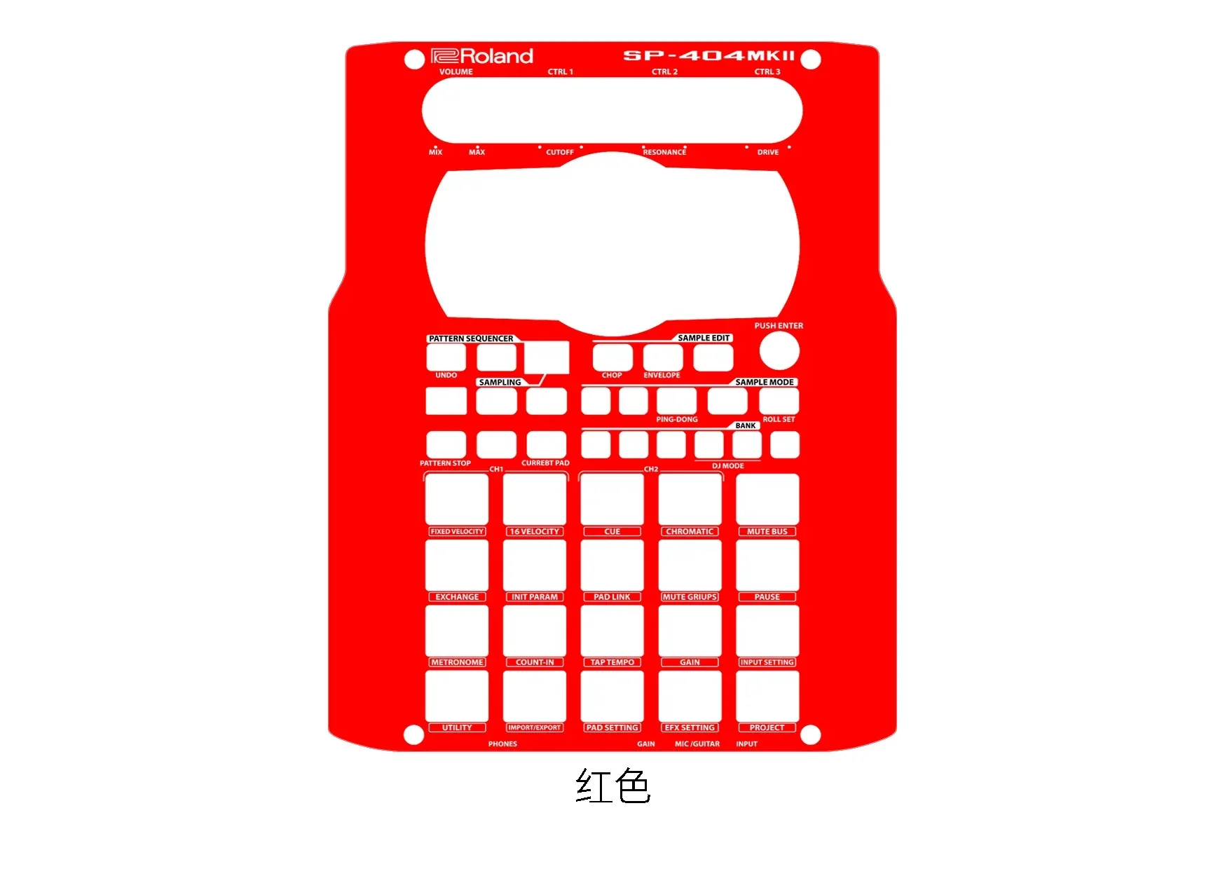 ROLAND SP-404 MK2 Sampler Panel Film, Roland Colorful Sticker(Self Adhesive Film, Not A Device)