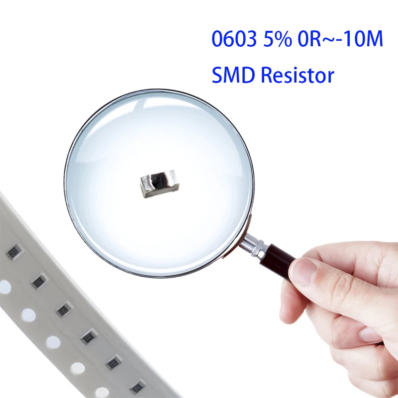 100PCS SMD Resistor 0603 5% 10R 1/16W 100R 220R 300R 470R 560R 10 100 470 ohm 1K 10K 1M