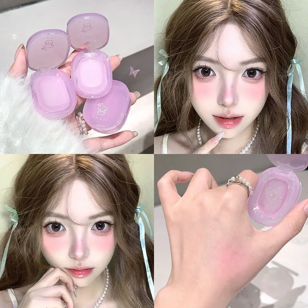 Moisturizing Gel Rouge Blush Crystal Balm Pink Shimmer Jelly Tint Facial Blusher Long Lasting Cheek Contour Lipstick Makeup