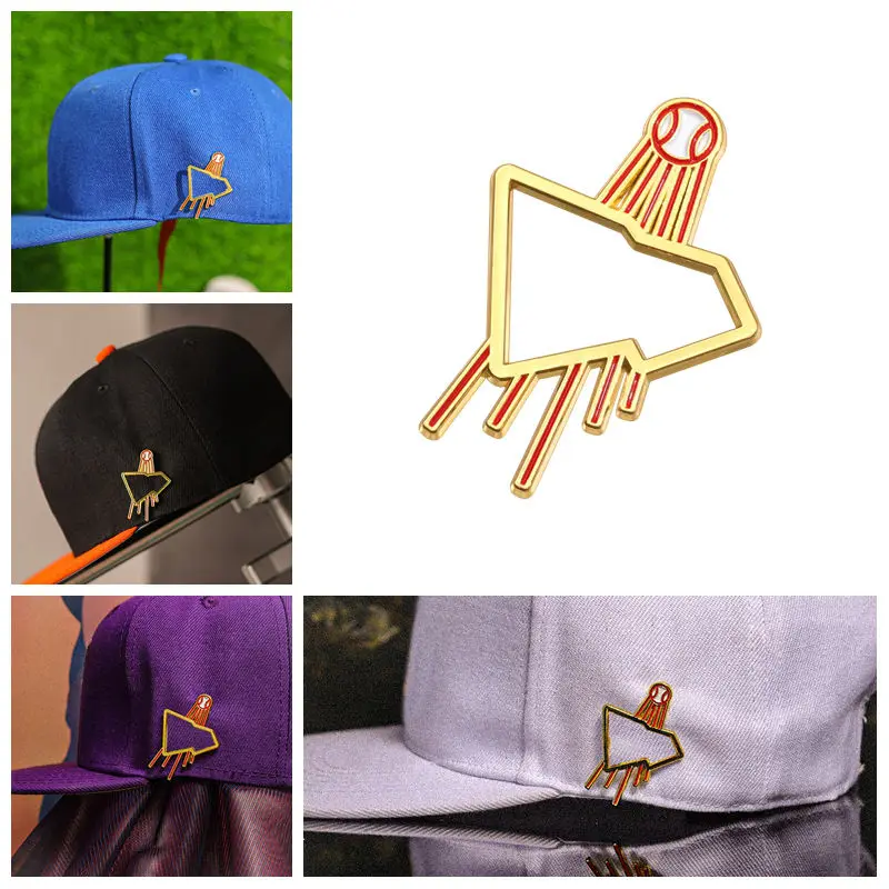 Retro Metal Hat Baseball Cap Golf Cap Pins Decorative Brooches Mexican Enamel Painted Pin Clothing Accessories Jewelry