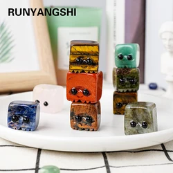 Natural Block Gemstone Crystal Pet Raw Stone Pet Cute Crystal Critter Mini Hedgehog Pet Rock Guardian For Children gift