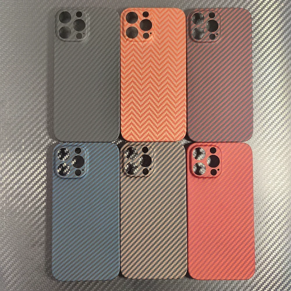

Luxury Carbon Fiber Lens Protection Ultra Thin Aramid Fiber Phone Case for Iphone 17air 16 15 14 Plus 13 12 11 Pro Max 16e Cover