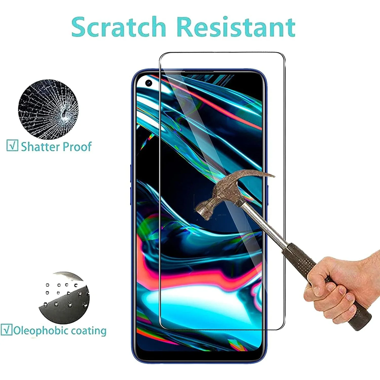3PCS Full Cover Gehärtetes Glas für Realme 6 6s 7 8 9 5G 10 Pro 4G Displayschutzfolie auf Realme 10S 10T 9i 8i 7i 12X 9H Glas – Detail 2