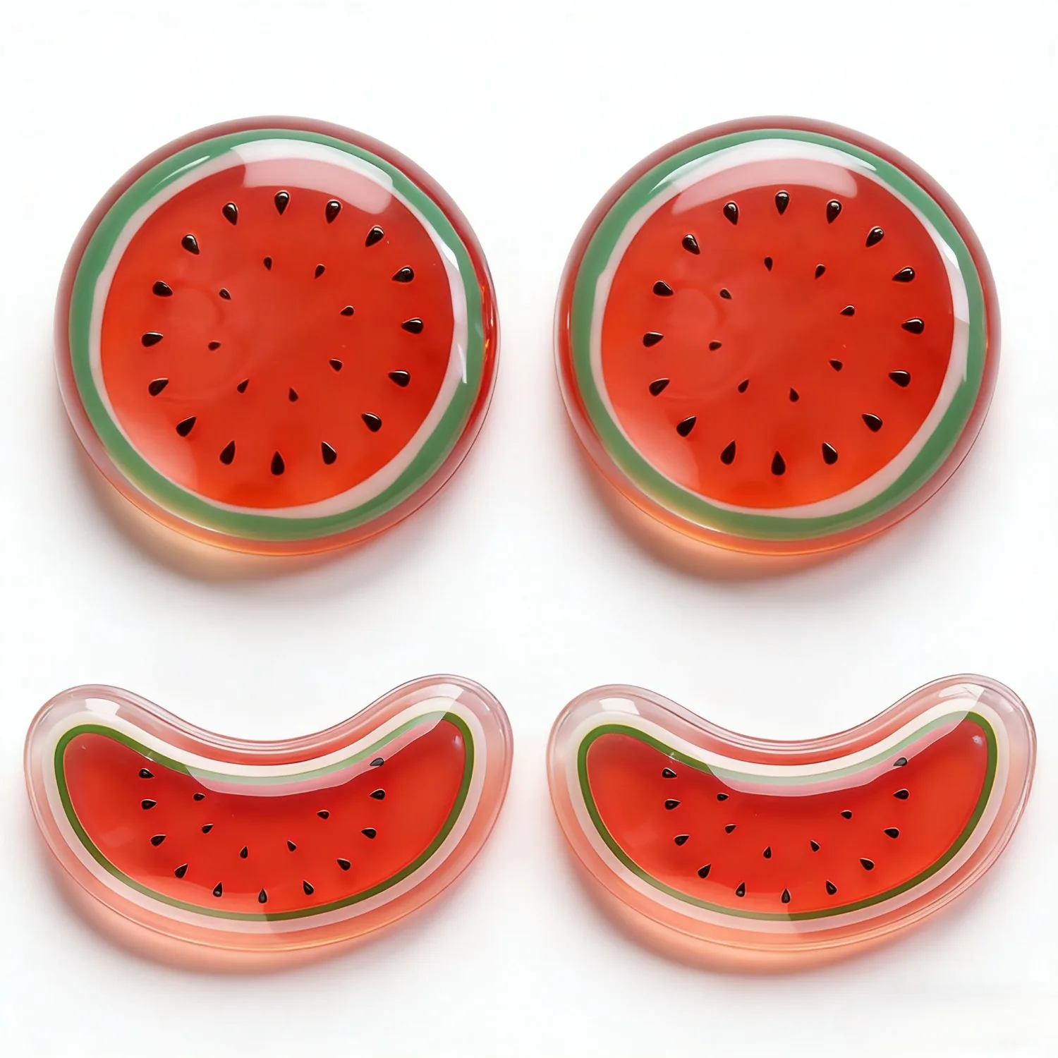 Máscara de gel reutilizable con temática de frutas – Almohadillas de compresión fría y caliente para relajación ocular, alivio refrescante y térmico (Sandía/Pepino)