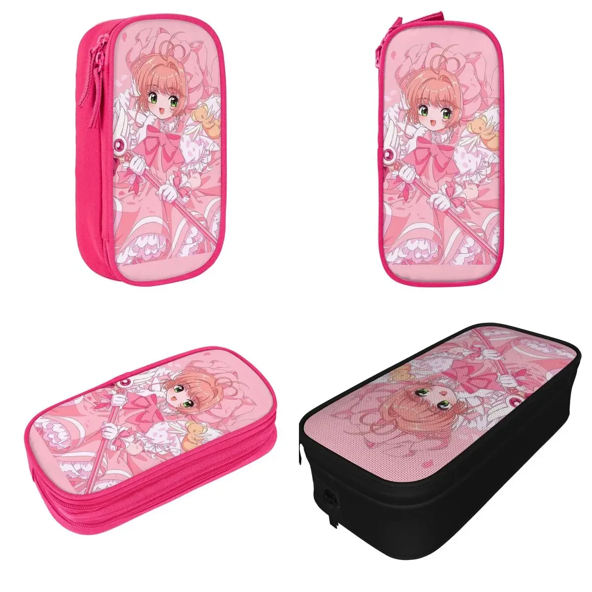 Fun Cardcaptor Sakura Cherry Blossom Magical Girl Pencil Cases Pencilcases Pen Holder for Girls Boys Large Storage Bag Students